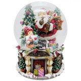 Glob Lichid Decorativ Crăciun Muzical, Sticlă, 15x20cm, Multicolor, Oem