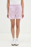 Adidas Originals pantaloni scurti Firebird femei, culoarea roz, modelator, high waist, JD0821