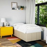 vidaXL Cadru de pat fără saltea, crem, 100x200 cm, textil