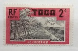 Togo 1924-1938 Mandatul Francez Seria "Flora Tropicală - Cocotierul" 2c Roz/Negru (Yvert 39) Neștampilat - RIM2