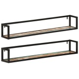 VidaXL Rafturi de perete 2buc. 110x17x17cm lemn masiv reciclat și fier
