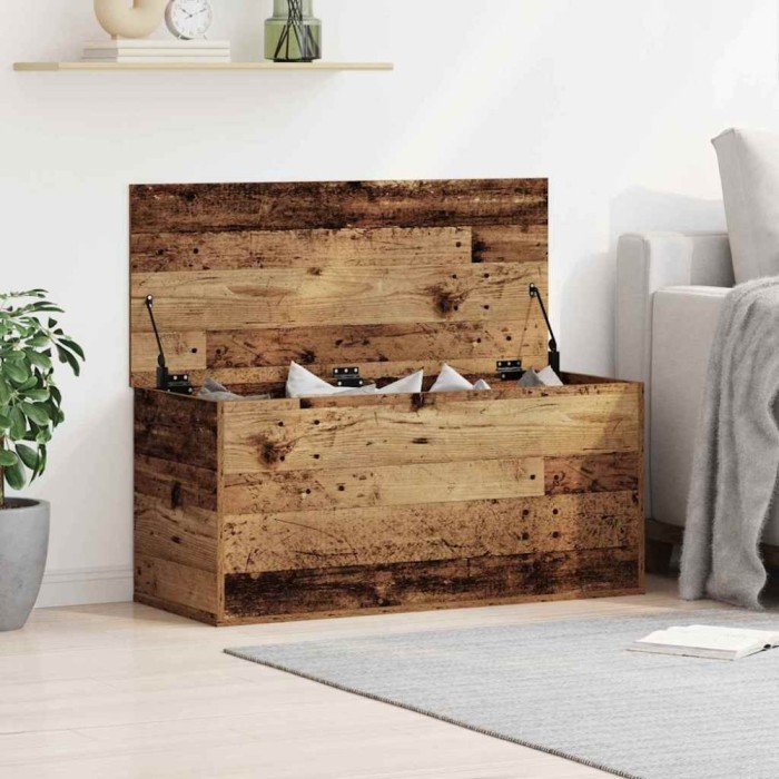 Ladă depozitare cu capac lemn vechi 100x42x46 cm lemn prelucrat