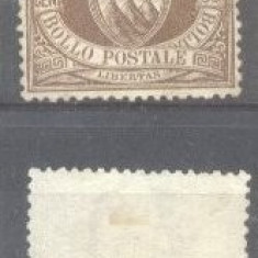 San Marino 1877 National coat of arms 30C brown Mi.4 SIGNED MH AM.491