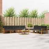 vidaXL Set de canapele de exterior cu pernă 8 pcs Natural și Antracit 3367295