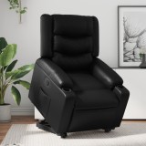 VidaXL Fotoliu rabatabil electric cu ridicare, negru, piele ecologică 3206559