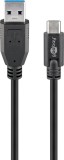 Cablu USB type C tata - USB 3.0 tata 3m negru Goobay