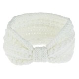 Bentita de Iarnă Albă Tricotată cu Nod &ndash; Accesoriu Călduros, CMCLASS