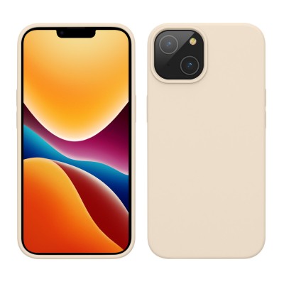 Husa Kwmobile pentru Apple iPhone 14, Silicon, Crem, 59071.16 foto