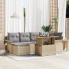 VidaXL Set de canapele pentru grădină 7 pcs Bej Rattan poli