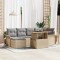 vidaXL Set de canapele pentru grădină 7 pcs Bej Rattan poli