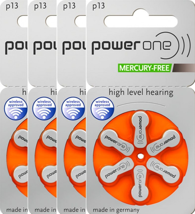 Baterii auditive P13 - Power One - 4 seturi