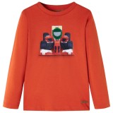 Tricou de copii m&acirc;neci lungi, portocaliu, 92, vidaXL