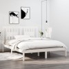 Gossi cadru pat, alb, 140x200 cm, lemn masiv de pin