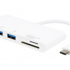 Poss Adaptor Tip C La 2 USB, USB 3.0, USB tip C, Card Reader 2 In 1 PSMCC01-18