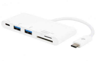 Poss Adaptor Tip C La 2 USB, USB 3.0, USB tip C, Card Reader 2 In 1 PSMCC01-18 foto