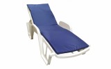 Saltea cu spuma poliuretanica Somnart 60x190, &icirc;naltime 4.5 cm, pentru sezlong, doua segmente, husa impermeabila, culoare bleumarin Relax KipRoom