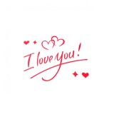 Autocolant i love you, flippy, tematica iubire, 21x29 cm, rosu