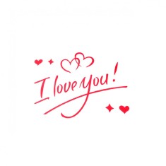 Autocolant i love you, flippy, tematica iubire, 21x29 cm, rosu