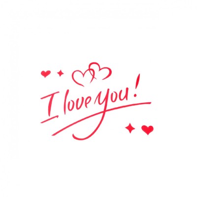 Autocolant i love you, flippy, tematica iubire, 21x29 cm, rosu foto