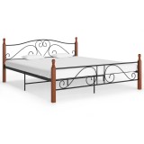 Cumpara ieftin Cadru de pat, negru, 200x200 cm, metal