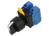 Comutator rotativ 22mm cu 2 poziții stabile - neagră