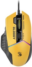 Mouse optic cu fir pentru gaming A4Tech W95Ultra Sports Lime, 6 butoane, 12000dpi, negru-galben
