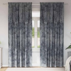 vidaXL Draperie cu perdele 2 pcs Argintiu 225 x 140 cm Catifea 4107685