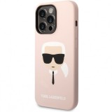 Husa pentru Apple iPhone 14 Pro Max, Karl Lagerfeld, Liquid Silicone, Roz KLHMP14XSLKHLP