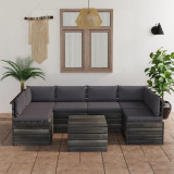 Set mobilier gradina din paleti cu perne 7 piese lemn masiv pin