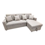 Cumpara ieftin Coltar reversibil cu spatiu de depozitare Sorno Pako World Bej 224x146x90 cm