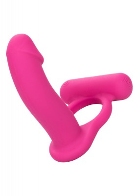 Inel de Penis cu Stimulator Anal Double Diver, 12 Moduri Vibratii, Functie Memorie, Silicon, USB, Roz foto