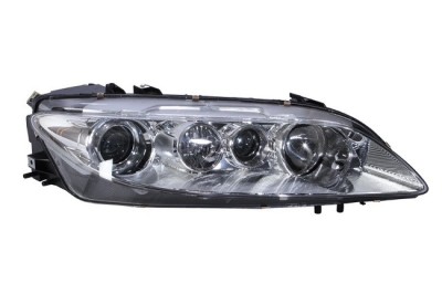 Far Mazda 6 (Gg/Gy), 06.2002-04.2005, fata, Dreapta, H1+H1+H3; electric; rama reflector argintie; cu motor, DEPO foto