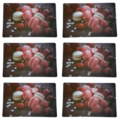 Set suport farfurie pentru servirea mesei, model Pufo Macarons time, 6 bucati foto