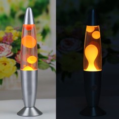 Lampa decorativa Lava Orange, 30W, inaltime 41 cm, alimentare priza