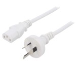 Cablu de Alimentare 3m Alb 3x1mm2 Mufă AS/NZS 3112 la IEC C13