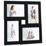 Rama foto colaj, negru, 4x (10x15 cm) foto, MDF