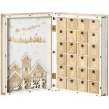 Calendar de Advent, Calendar de Craciun in forma de carte cu decoratiuni tematice, calendar pentru cadouri de Craciun HOMCOM | Aosom Romania
