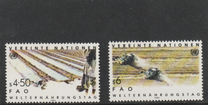 Natiunile Unite Vienna 1984-Ziua mondiala a alimentelolor,dantelate,MNH,Mi.39-40