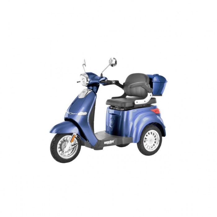 Scuter electric HECHT Citis Max Blue, scaun reglabil, cotiere, acumulator 60 V, 20 Ah, motor 800 W, viteza maxima de 25 km/h, albastru