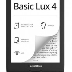 E-Book Reader PocketBook Basic Lux 4 Ink, Ecran 6inch, Prcesor Dual Core 2x 1GHz, 512MB RAM, 8GB Flash (Negru)