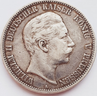 308 Germania Prussia Prusia 5 mark 1903 Wilhelm II km 523 argint foto