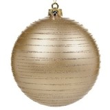 Ornament Brad de Craciun Glob Bej Mat cu Glitter pentru Decorațiuni Magice, CMCLASS