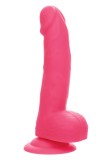 Dildo CalExotics Neon Silicone Studs 20.25cm Roz Neon cu Ventuza din Silicon Medical