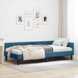 vidaXL Cadru de pat colțar cu headboard Manual albastru 90 x 190 cm