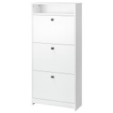 HOMCOM dulap pantofi, 3 compartimente, 60&times;24&times;132cm, alb | AOSOM RO