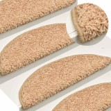 vidaXL Covorașe pentru scări, 15 buc., 65x21x4 cm, aurii, semirotunde, mari 322379