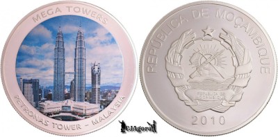 2010, Medalie Proof: Mega Towers - Petronas Tower, Malaysia - Mozambic foto