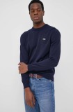 Lacoste pulover de bumbac culoarea albastru marin, light