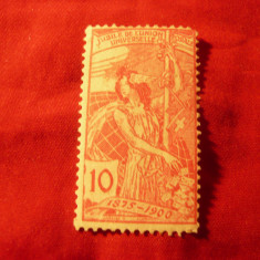 Timbru Elvetia 1900 - 25 Ani UPU , val. 10C rosu