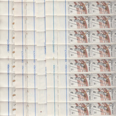 ROMANIA 1991 LP 1254 GIMNASTICA SET COLI DE 50 TIMBRE MNH